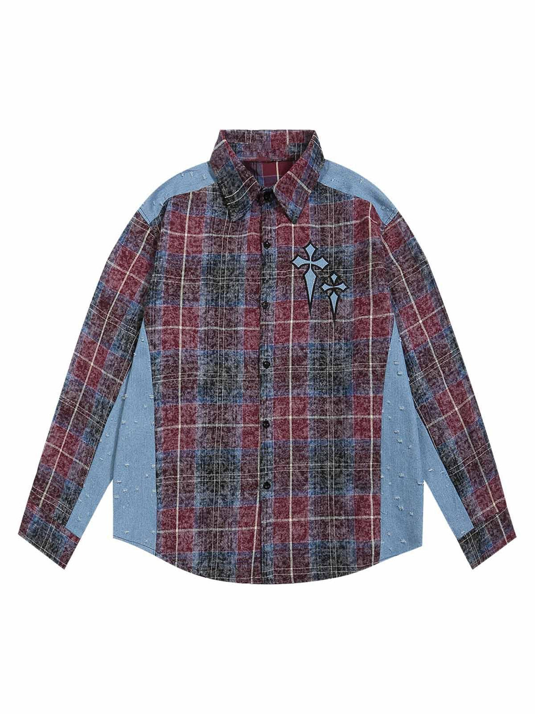 Makersluxe High Street Ripped Patchwork Shirt