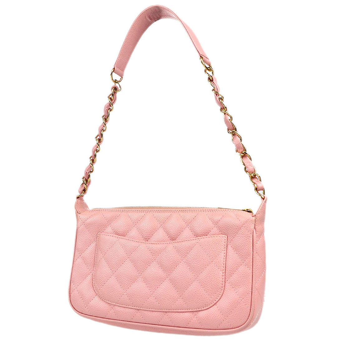 Chanel 2003-2004 Chain Shoulder Bag Pink Caviar
