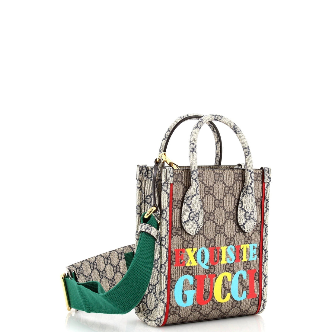 Exquisite Vertical Tote Printed GG Coated Canvas Mini