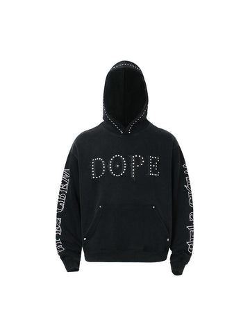 Makersluxe Rivet-adorned Graphic Hoodies