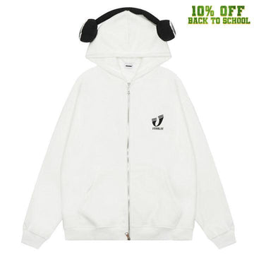 Makersluxe® Zip Up Hoodie Detachable Headphones