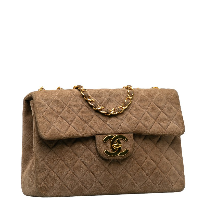 CHANEL DECAMATRASSE 33 COCOMARK Single Flat Chain Shoulder Bag Brown Sweater Ladies CHANEL