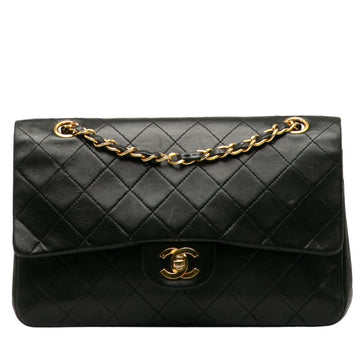 CHANEL CHANEL MATRASSES 25 SHOULDER BAG RAM SKIN BLACK
