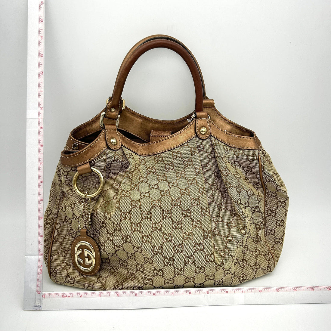 GUCCI Monogram Medium Sukey Tote Bronze gu3328vs