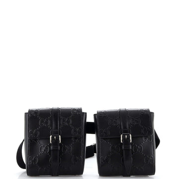 Double Belt Bag GG Embossed Perforated Leather