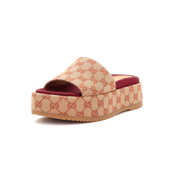 Women's Angelina Platform Slide Sandals GG Canvas