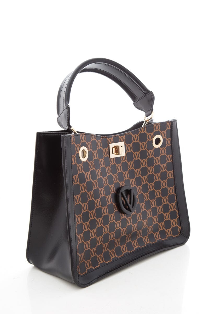 Valentino by Mario Valentino Brown Monogram Metallic Tote