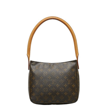 Louis Vuitton Monogram Looping MM Shoulder Bag M51146 Brown PVC Leather Lady Louis Vuitton