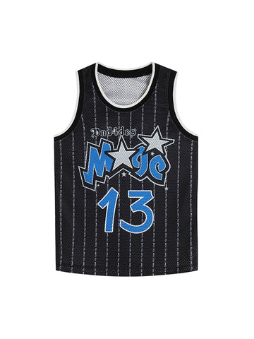 Makersluxe Magic Spoof Print Short Wide Basketball Vest