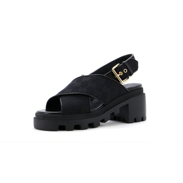 Women's Lug Sole Platform Slingback Sandals GG Canvas