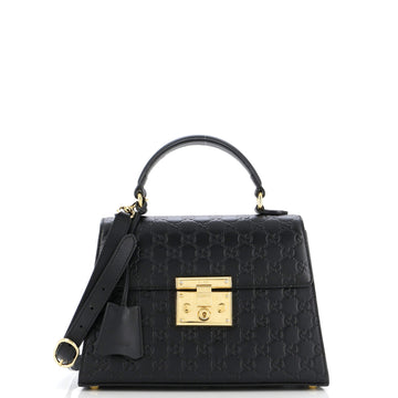 Padlock Top Handle Bag Guccissima Leather Small