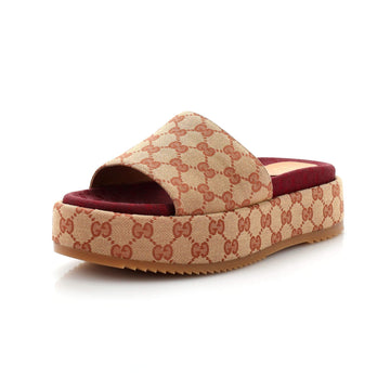 Women's Angelina Platform Slide Sandals GG Canvas