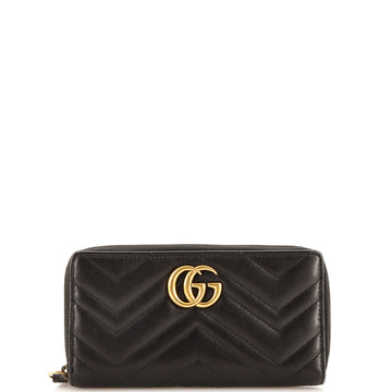 GG Marmont Zip Around Wallet Matelasse Leather