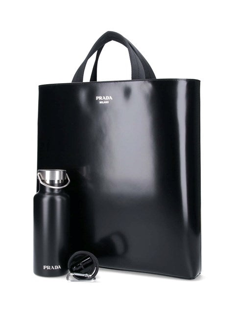 Prada Men Tote Bag With Bottle