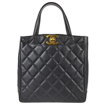 Chanel 1997-1999 Black Caviar Tote Handbag
