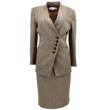 Christian Dior Setup Suit Jacket Skirt Beige #M