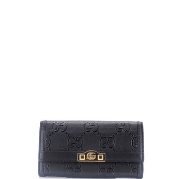 Full Flap Wallet GG Embossed Leather