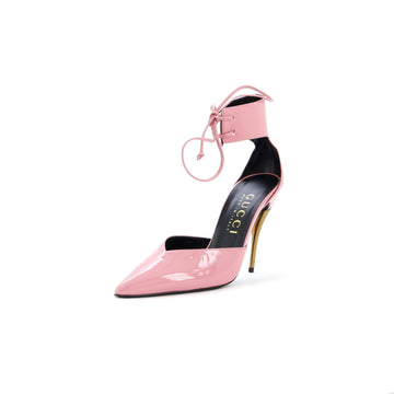 Women's Laced Up Ankle Cuff Pumps Patent