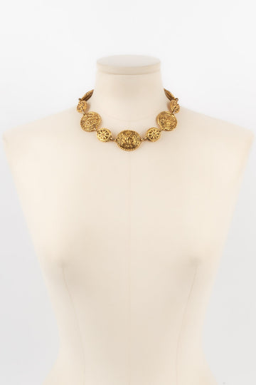 Collier doré Chanel 1980s