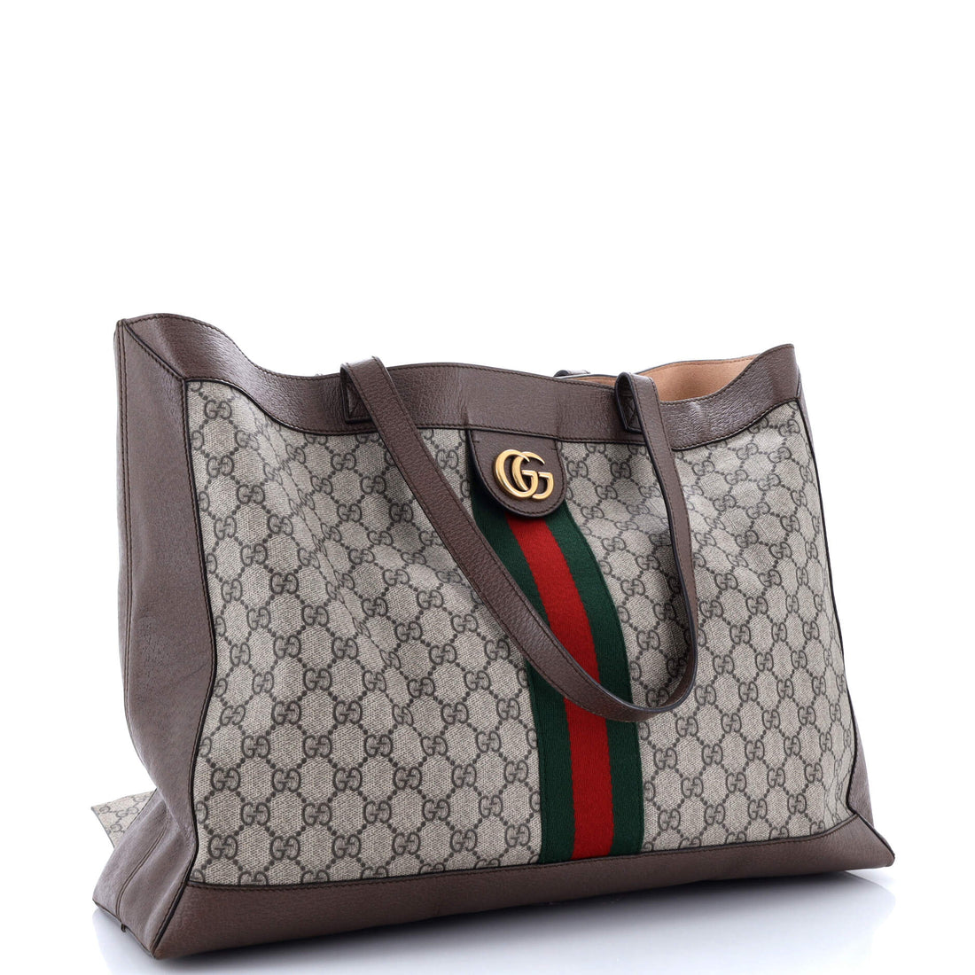 Ophidia Soft Open Tote GG Coated Canvas East West
