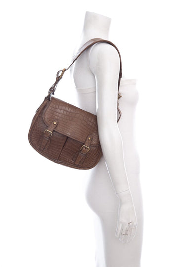 Ralph Lauren Brown Croc Handbag