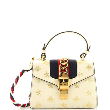 Sylvie Top Handle Bag Printed Leather Mini