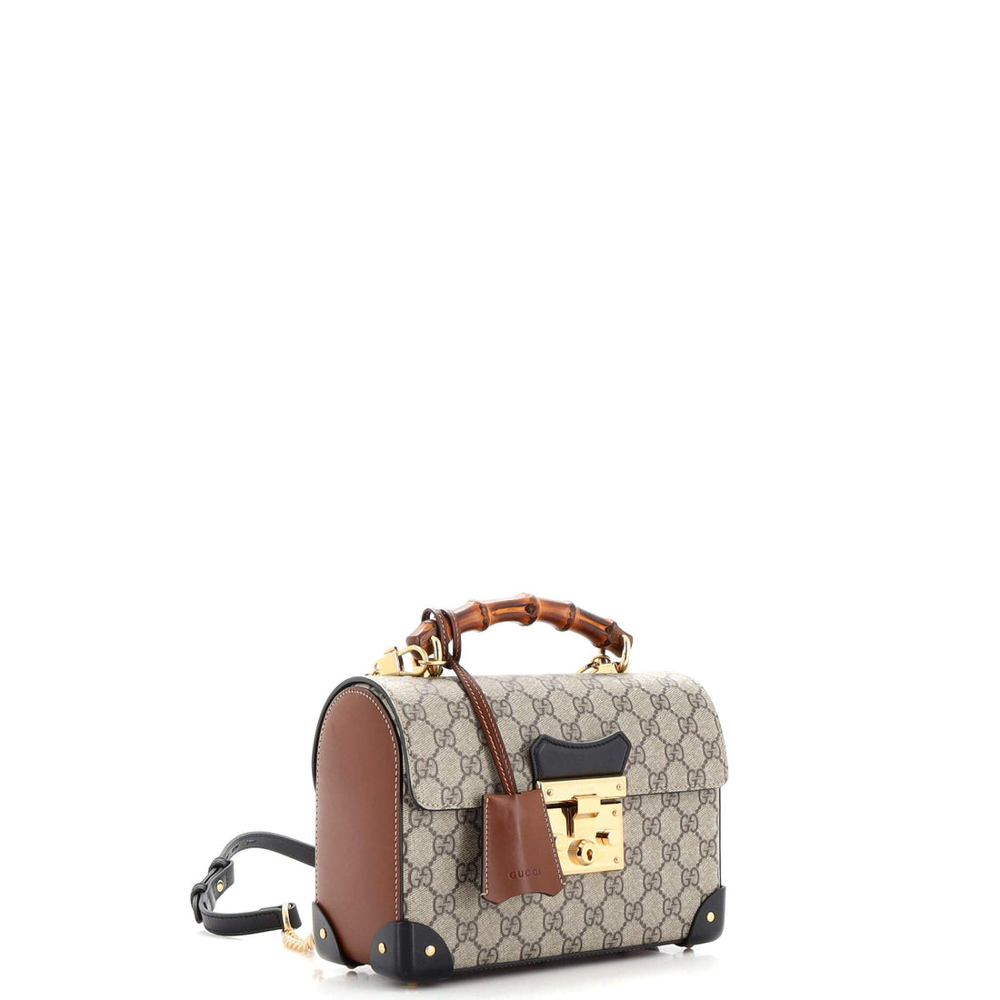 Padlock Bamboo Shoulder Bag GG Coated Canvas Small