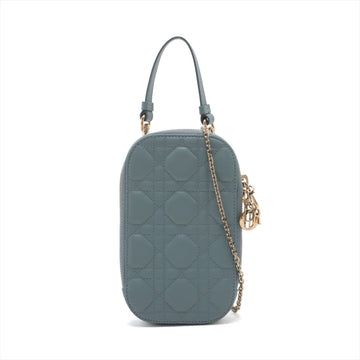 Christian Dior Canaridge Fountain Her Leather 2WAY Shoulder Bag Blue