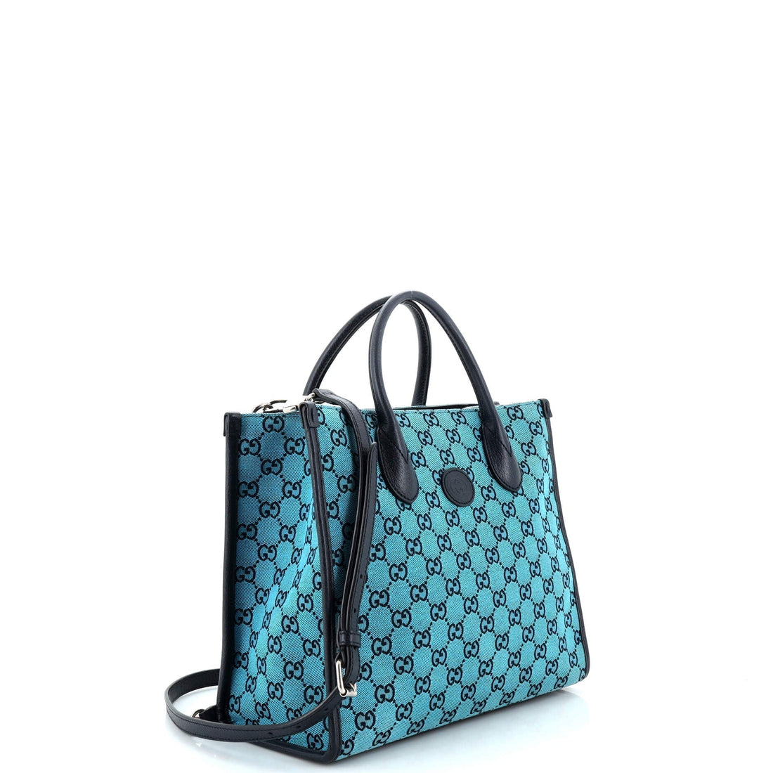 Structured Top Handle Open Tote GG Canvas Small