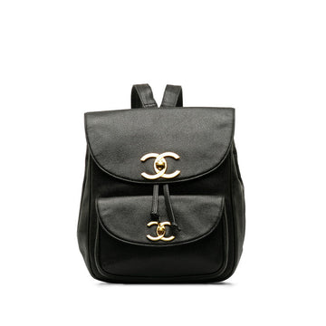 Chanel Vintage Decacoco Cocomark Rucksack Black Caviar   CHANEL