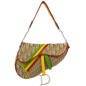 Christian Dior 2004 Rasta Diorissimo Saddle Handbag