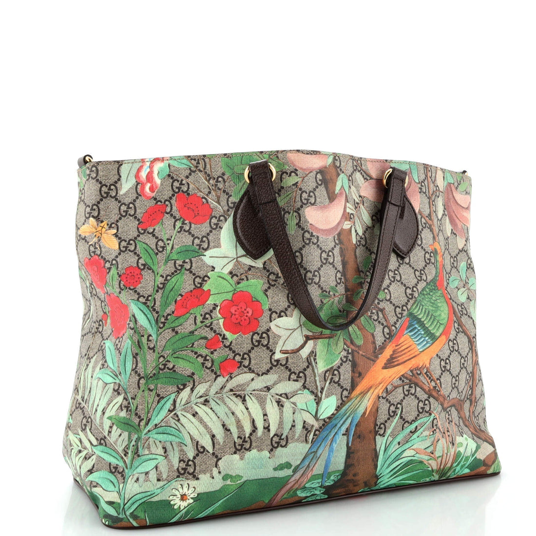 Convertible Soft Tote Tian Print GG Coated Canvas Medium