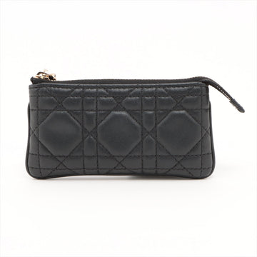 Christian Dior  Dior Canarius Leather Coin Case Black Fee
