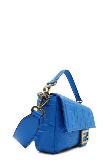 Nappa Embossed FF 1974 Baguette Royal Blue