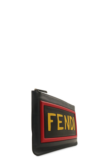 Think Vocabulary Leather Clutch Navy