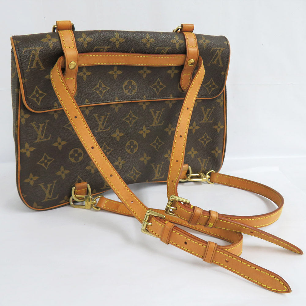 Louis Vuitton Marel Saccad M51158 Monogram Handbag Shoulder Bag Lock Brown Leather Monogram Canvas