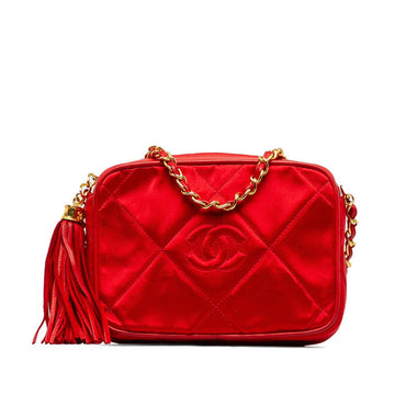 Chanel Matrases Coco Chain  Shoulder Bag Red Leather  Chanel