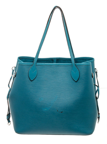 Louis Vuitton Blue Epi Leather Neverfull MM Tote Bag
