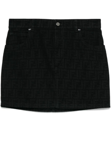 FENDI Thigh-Length All-Over Print Mini Skirt