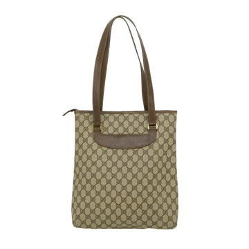 GUCCI GG Canvas Shoulder Bag PVC Leather Beige fm1310