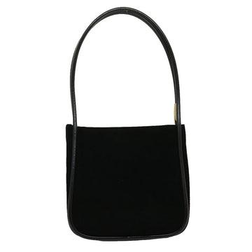 GUCCI Shoulder Bag Suede Leather Black fm1455