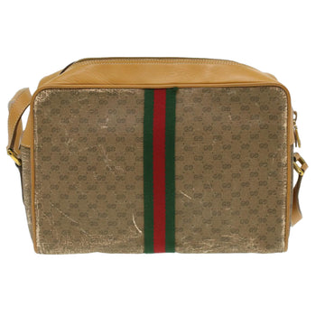 GUCCI Micro GG Canvas Web Sherry Line Shoulder Bag Beige Red Green fm1935