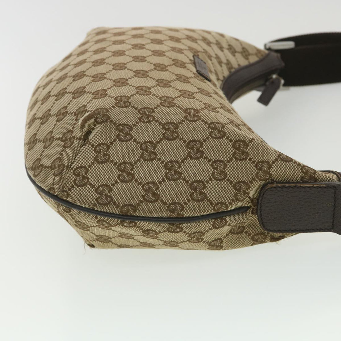 GUCCI GG Canvas Shoulder Bag Beige Dark Brown 181092 fm2121