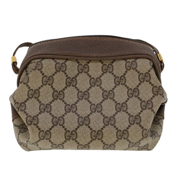 GUCCI GG Canvas Shoulder Bag PVC Leather Beige fm2421