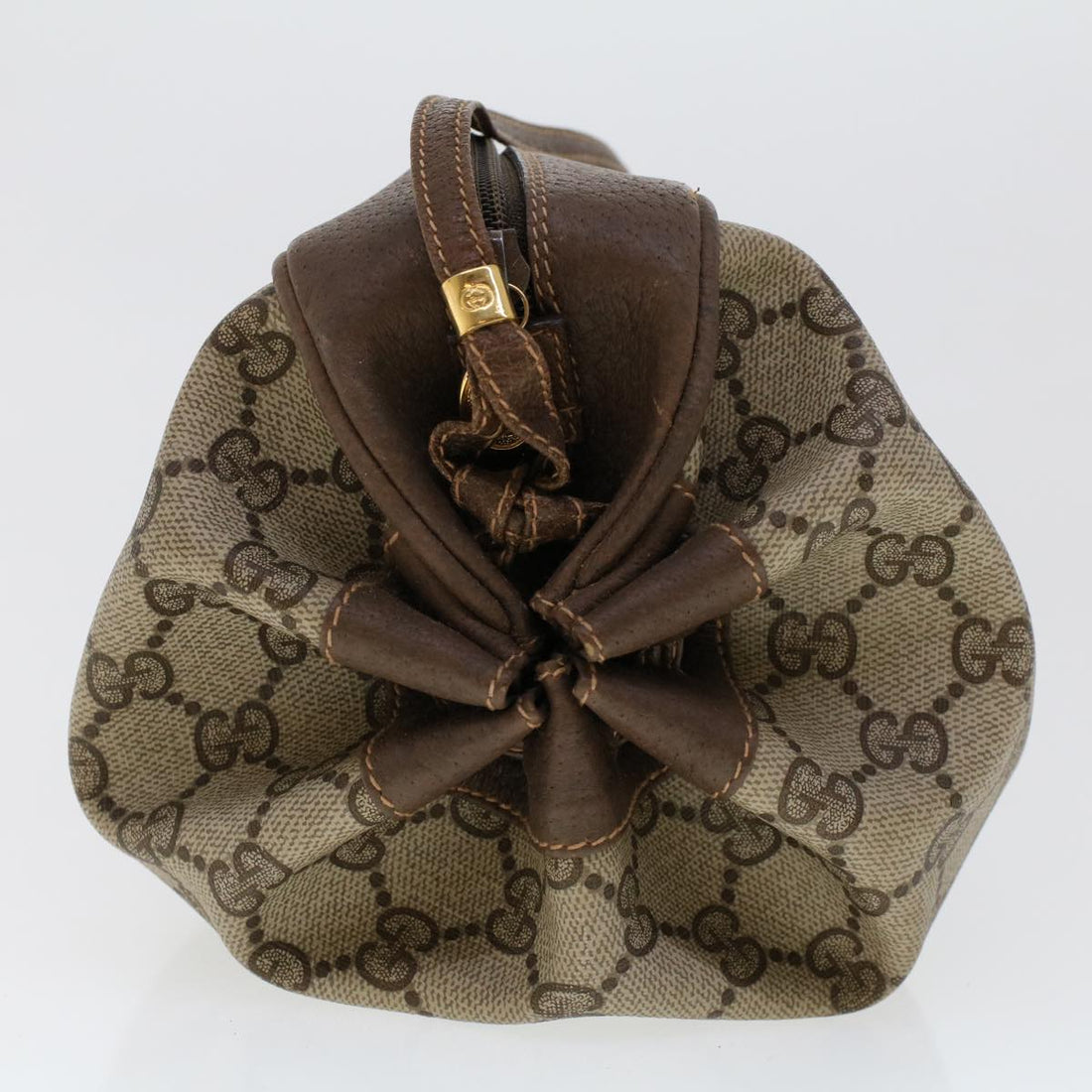 GUCCI GG Canvas Shoulder Bag PVC Leather Beige fm2421