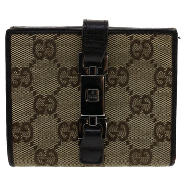 GUCCI GG Canvas Jackie Wallet Leather Beige 05479 fm2637