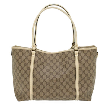 GUCCI GG Canvas Tote Bag PVC Leather Beige White 197953 fm2653