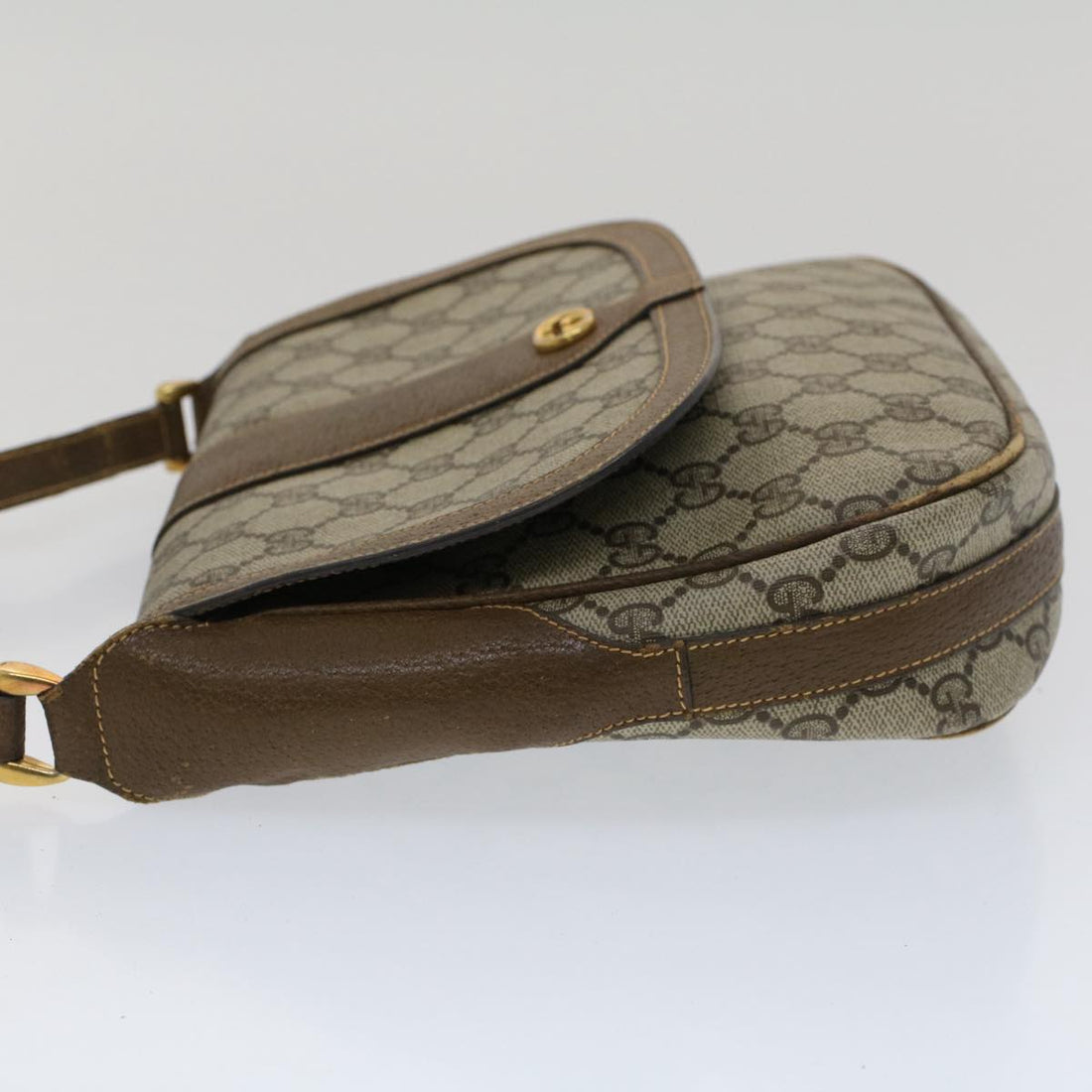 GUCCI GG Canvas Shoulder Bag PVC Leather Beige Brown 001 261 4425 fm2655