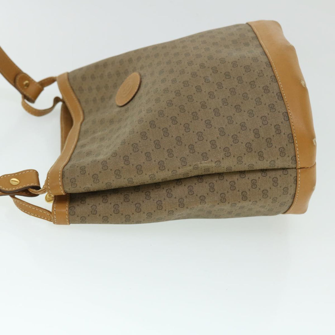 GUCCI Micro GG Canvas Shoulder Bag PVC Leather Beige fm2666