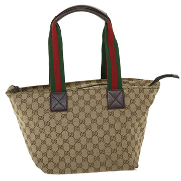 GUCCI GG Canvas Web Sherry Line Tote Bag Beige Green Red 131230 fm2735